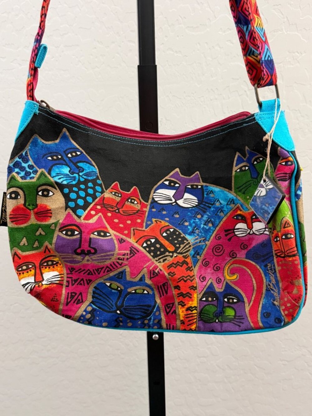 Laurel Burch Colorful Cat Crossbody Purse